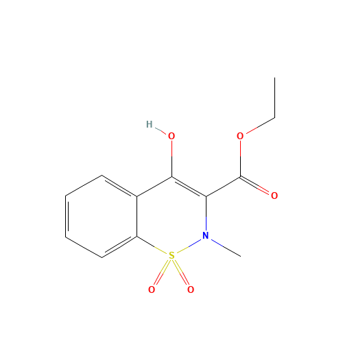 Ethyl 4-hydroxy-2-methyl-2H-1,2-benzothiazine-3-carboxylate 1,1-dioxide (CAS: 24683-26-9) - Chemical Structure and Molecular Formula 