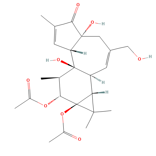PHORBOL 12,13-DIACETATE (CAS: 24928-15-2) - Chemical Structure and Molecular Formula 