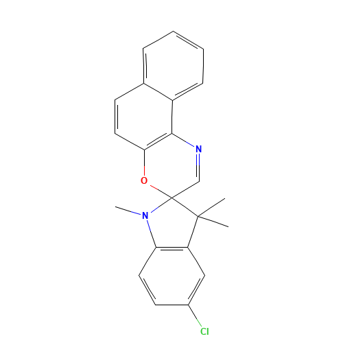 5-CHLORO-1,3-DIHYDRO-1,3,3-TRIMETHYLSPIRO[2 H-INDOLE-2,3'-[3 H]NAPHTH[2,1-B][1,4]OXAZINE] (CAS: 27333-50-2) - Related Chemical Product