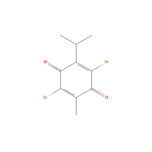 2,5-Dibromo-3-isopropyl-6-methylbenzoquinone (CAS: 29096-93-3) - Chemical Structure and Molecular Formula 