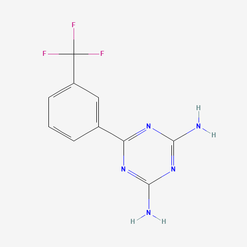 2,4-DIAMINO-6-[3-(TRIFLUOROMETHYL)PHENYL]-1,3,5-TRIAZINE (CAS: 30508-78-2) - Chemical Structure and Molecular Formula 