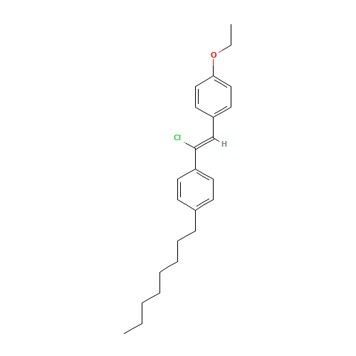 TRANS-4-OCTYL-ALPHA-CHLORO-4'-ETHOXYSTILBENE (CAS: 33468-15-4) - Chemical Structure and Molecular Formula 