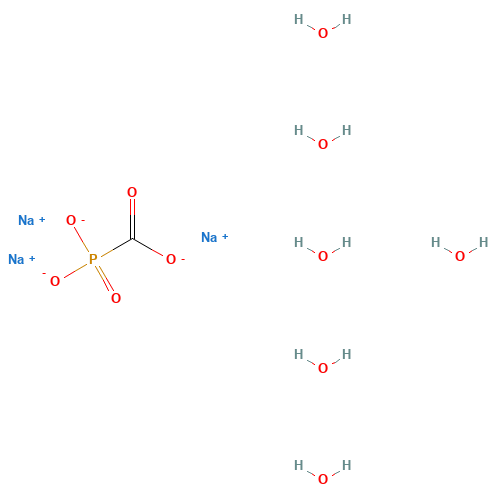 Phosphonoformic acid trisodium salt hexahydrate (CAS: 34156-56-4) - Chemical Structure and Molecular Formula 