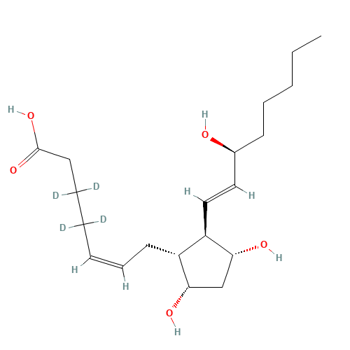 9ALPHA-11ALPHA,15S-TRIHYDROXY-PROSTA-5Z,13E-DIEN-1-OIC-3,3,4,4-D4 ACID (CAS: 34210-11-2) - Chemical Structure and Molecular Formula 