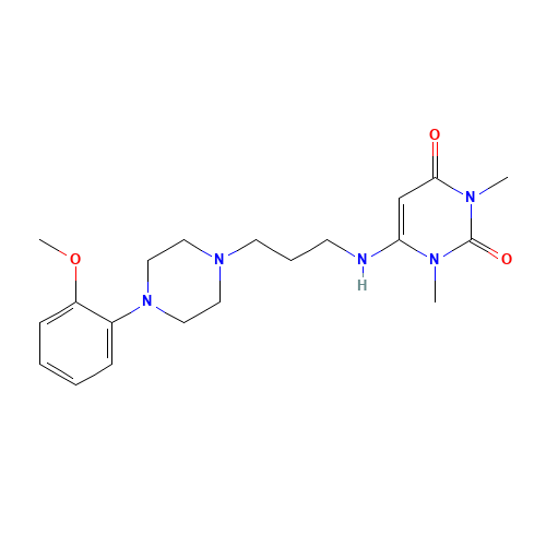 6-[[3-[4-(2-Methoxyphenyl)-1-piperazinyl]propyl]amino]-1,3-dimethyluracil (CAS: 34661-75-1) - Related Chemical Product