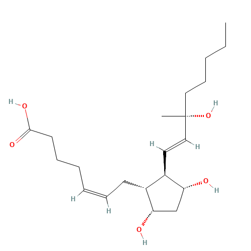 15(R)-15-METHYL PROSTAGLANDIN F2ALPHA (CAS: 35864-81-4) - Chemical Structure and Molecular Formula 