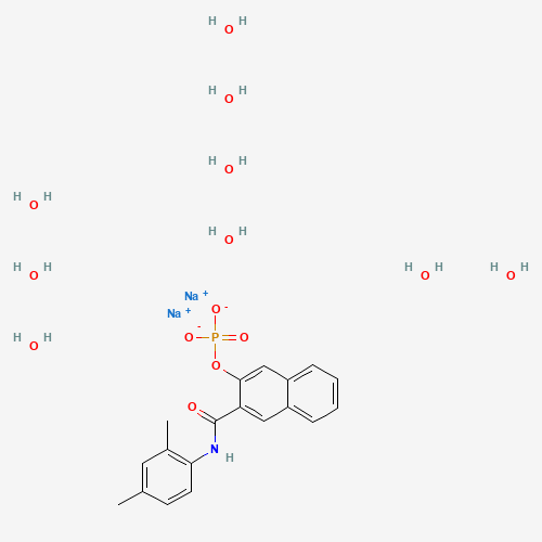 NAPHTHOL AS-MX-PHOSPHATE DISODIUM SALT NONAHYDRATE (CAS: 36889-52-8) - Chemical Structure and Molecular Formula 