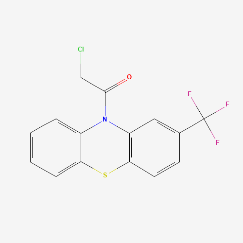2-CHLORO-1-(2-TRIFLUOROMETHYL-PHENOTHIAZIN-10-YL)-ETHANONE (CAS: 38221-55-5) - Chemical Structure and Molecular Formula 