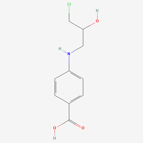4-(3-CHLORO-2-HYDROXY-PROPYLAMINO)-BENZOIC ACID (CAS: 39083-58-4) - Chemical Structure and Molecular Formula 