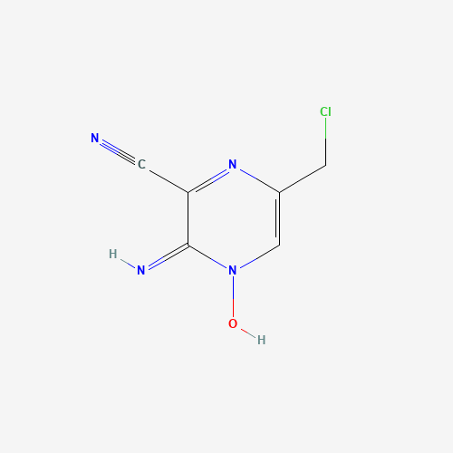 3-AMINO-6-(CHLOROMETHYL)-2-PYRAZINECARBONITRILE 4-OXIDE (CAS: 40127-89-7) - Chemical Structure and Molecular Formula 