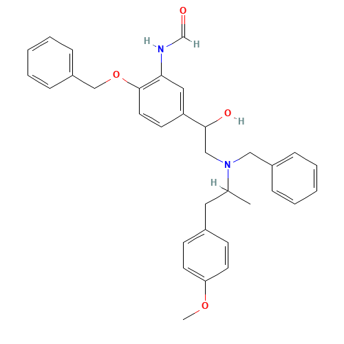 N,O-Dibenzylated formoterol (CAS: 43229-70-5) - Chemical Structure and Molecular Formula 