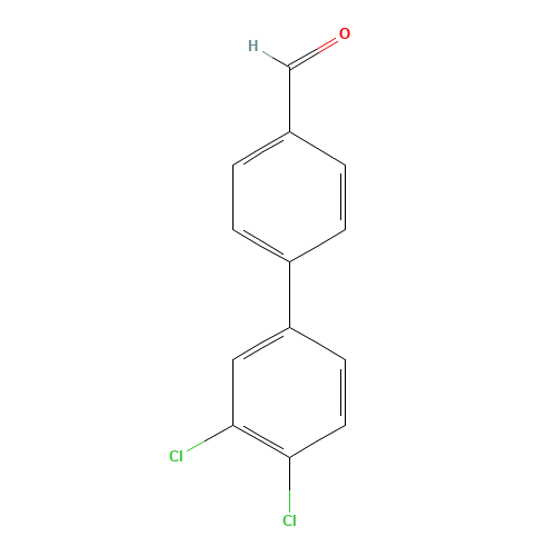 4-(3,4-DICHLOROPHENYL)BENZALDEHYDE (CAS: 50670-78-5) - Chemical Structure and Molecular Formula 
