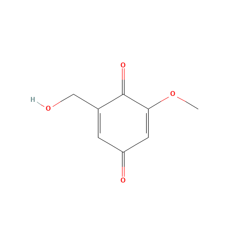 2-HYDROXYMETHYL-6-METHOXY-1,4-BENZOQUINONE (CAS: 50827-57-1) - Chemical Structure and Molecular Formula 