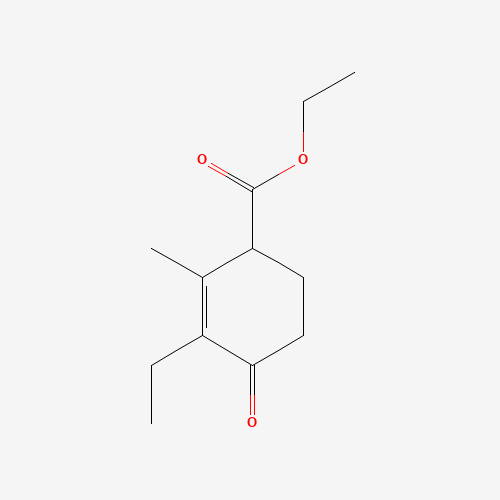 4-CARBETHOXY-2-ETHYL-3-METHYL-2-CYCLOHEXEN-1-ONE (CAS: 51051-65-1) - Chemical Structure and Molecular Formula 