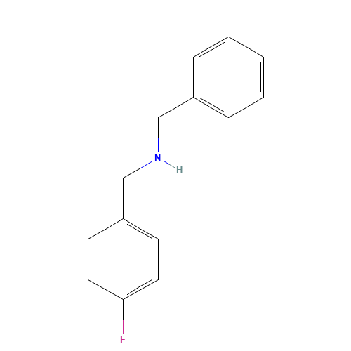 BENZYL-(4-FLUORO-BENZYL)-AMINE (CAS: 55096-88-3) - Chemical Structure and Molecular Formula 