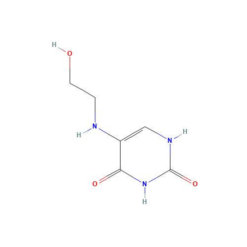 5-(2'-HYDROXYETHYL)AMINOURACIL (CAS: 55476-33-0) - Chemical Structure and Molecular Formula 