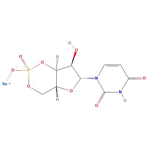 URIDINE-3',5'-CYCLIC MONOPHOSPHATE SODIUM SALT (CAS: 56632-58-7) - Chemical Structure and Molecular Formula 