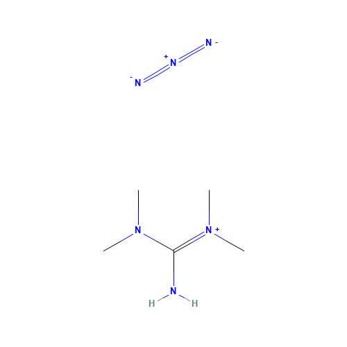 N,N,N',N'-TETRAMETHYLGUANIDINIUM AZIDE (CAS: 56899-56-0) - Chemical Structure and Molecular Formula 