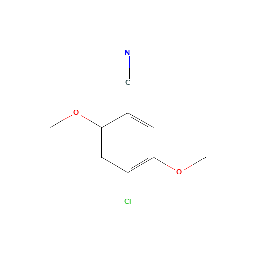 4-CHLORO-2,5-DIMETHOXYBENZONITRILE (CAS: 58543-89-8) - Chemical Structure and Molecular Formula 