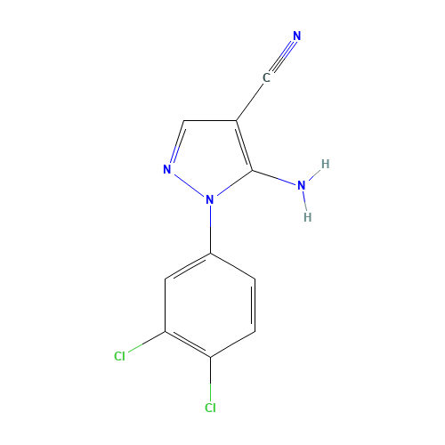 5-AMINO-1-(3,4-DICHLOROPHENYL)-1H-PYRAZOLE-4-CARBONITRILE (CAS: 58791-78-9) - Chemical Structure and Molecular Formula 