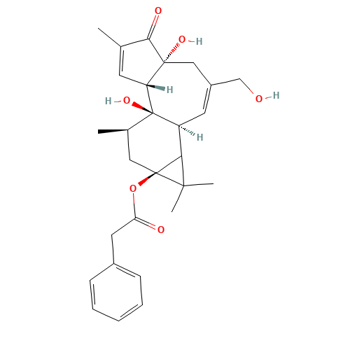 12-DEOXYPHORBOL 13-PHENYLACETATE (CAS: 58821-98-0) - Chemical Structure and Molecular Formula 