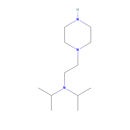 1-(2-DIISOPROPYLAMINOETHYL)PIPERAZINE (CAS: 59955-93-0) - Chemical Structure and Molecular Formula 