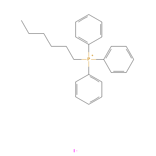 HEXYLTRIPHENYLPHOSPHONIUM IODIDE (CAS: 60106-53-8) - Chemical Structure and Molecular Formula 