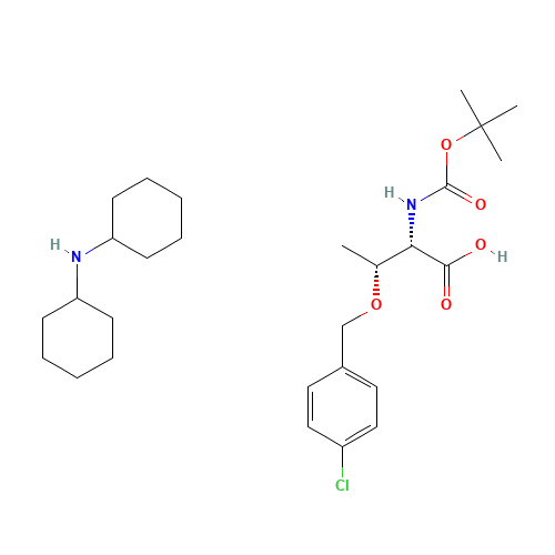 BOC-THR(P-CHLORO-BZL)-OH DCHA (CAS: 60803-72-7) - Chemical Structure and Molecular Formula 