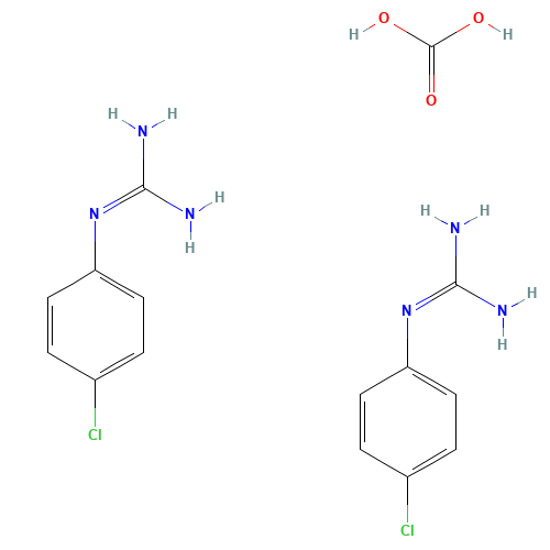 4-CHLOROPHENYLGUANIDINE CARBONATE (CAS: 61705-88-2) - Chemical Structure and Molecular Formula 