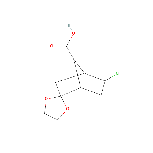 EXO-2-CHLORO-5,5-ETHYLENEDIOXY-BICYCLO[2.2.1]HEPTANE-SYN-7-CARBOXYLIC ACID (CAS: 64812-08-4) - Chemical Structure and Molecular Formula 