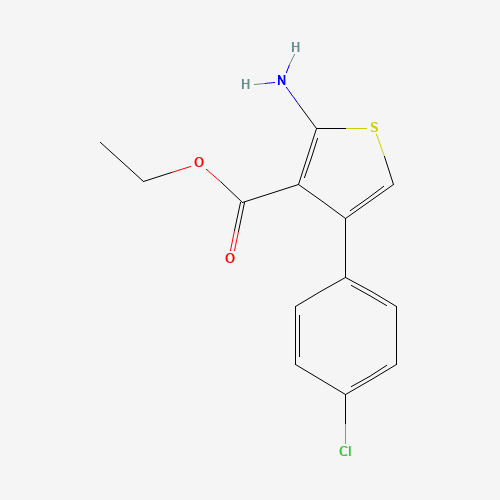 2-AMINO-4-(4-CHLORO-PHENYL)-THIOPHENE-3-CARBOXYLIC ACID ETHYL ESTER (CAS: 65234-09-5) - Chemical Structure and Molecular Formula 