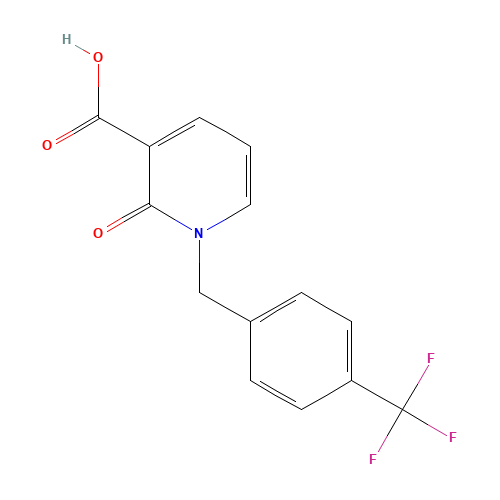 2-OXO-1-[4-(TRIFLUOROMETHYL)BENZYL]-1,2-DIHYDRO-3-PYRIDINECARBOXYLIC ACID (CAS: 66158-46-1) - Chemical Structure and Molecular Formula 