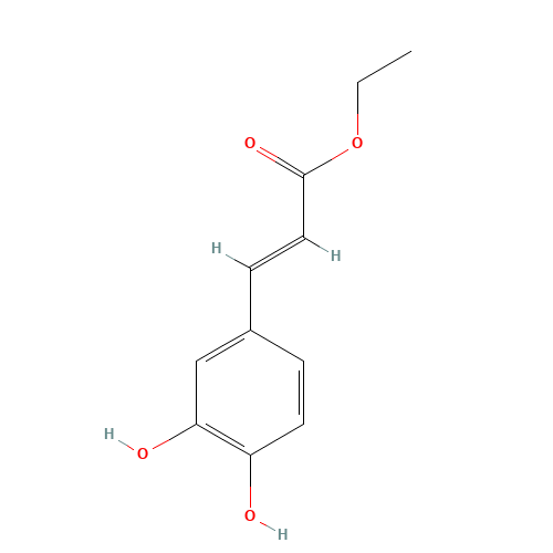 ETHYL 3,4-DIHYDROXYCINNAMATE (CAS: 66648-50-8) - Chemical Structure and Molecular Formula 
