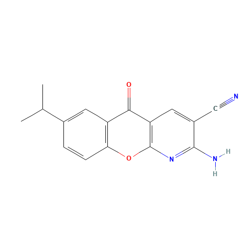2-AMINO-7-ISOPROPYL-5-OXO-5 H-[1]BENZOPYRANO[2,3-B]PYRIDINE-3-CARBONITRILE (CAS: 68302-12-5) - Related Chemical Product