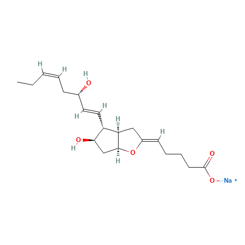 6,9ALPHA-EPOXY-11ALPHA,15S-DIHYDROXY-PROSTA-5Z,13E,17Z-TRIEN-1-OIC ACID,SODIUM SALT (CAS: 68324-96-9) - Chemical Structure and Molecular Formula 