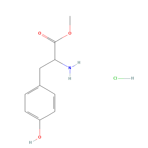 DL-TYROSINE METHYL ESTER HCL (CAS: 68697-61-0) - Chemical Structure and Molecular Formula 