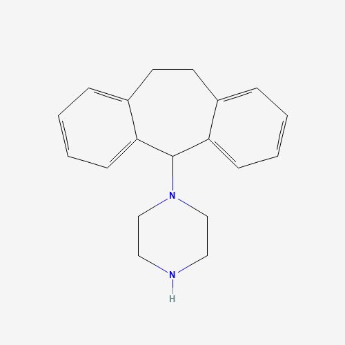 1-(DIBENZOSUBERYL)PIPERAZINE (CAS: 69159-50-8) - Chemical Structure and Molecular Formula 