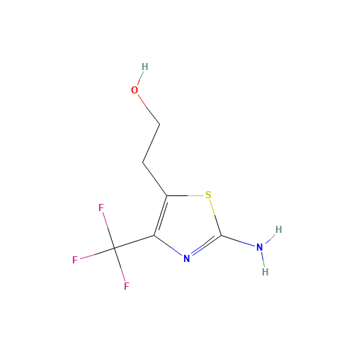 2-[2-AMINO-4-(TRIFLUOROMETHYL)THIAZOL-5-YL]ETHANOL (CAS: 69243-07-8) - Chemical Structure and Molecular Formula 