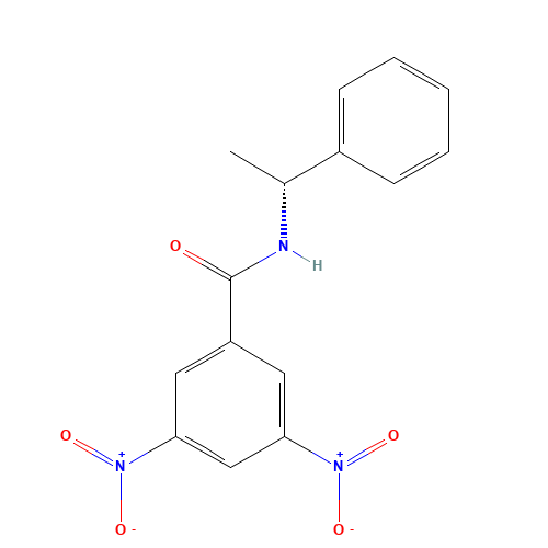 (R)-(-)-N-(3,5-DINITROBENZOYL)-ALPHA-PHENYLETHYLAMINE (CAS: 69632-32-2) - Chemical Structure and Molecular Formula 