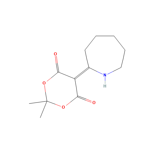 2,2-DIMETHYL-5-(2-HEXAHYDROAZEPINYLIDENE)-1,3-DIOXAN-4,6-DIONE (CAS: 70912-54-8) - Chemical Structure and Molecular Formula 