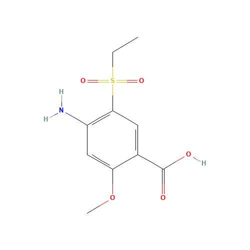 4-Amino-5-ethylsulfonyl-2-methoxybenzoic acid (CAS: 71675-87-1) - Chemical Structure and Molecular Formula 
