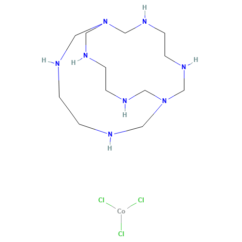 1,3,6,8,10,13,16,19-OCTAAZABICYCLO[6.6.6]EICOSANECOBALT TRICHLORIDE (CAS: 71963-57-0) - Chemical Structure and Molecular Formula 