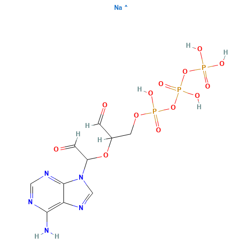 ADENOSINE 5'-TRIPHOSPHATE,PERIODATE OXIDIZED SODIUM SALT (CAS: 71997-40-5) - Chemical Structure and Molecular Formula 