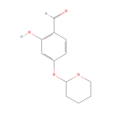 4-TETRAHYDROPYRANOXY-2-HYDROXYBENZALDEHYDE (CAS: 72041-59-9) - Chemical Structure and Molecular Formula 