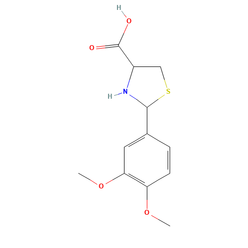 2-(3,4-DIMETHOXYPHENYL)-1,3-THIAZOLIDINE-4-CARBOXYLIC ACID (CAS: 72678-92-3) - Related Chemical Product
