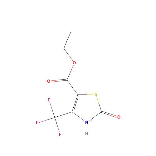 ETHYL 2-OXO-4-(TRIFLUOROMETHYL)-2,3-DIHYDRO-1,3-THIAZOLE-5-CARBOXYLATE (CAS: 72850-53-4) - Chemical Structure and Molecular Formula 