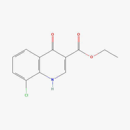 8-CHLORO-4-HYDROXY-QUINOLINE-3-CARBOXYLIC ACID ETHYL ESTER (CAS: 73987-37-8) - Chemical Structure and Molecular Formula 