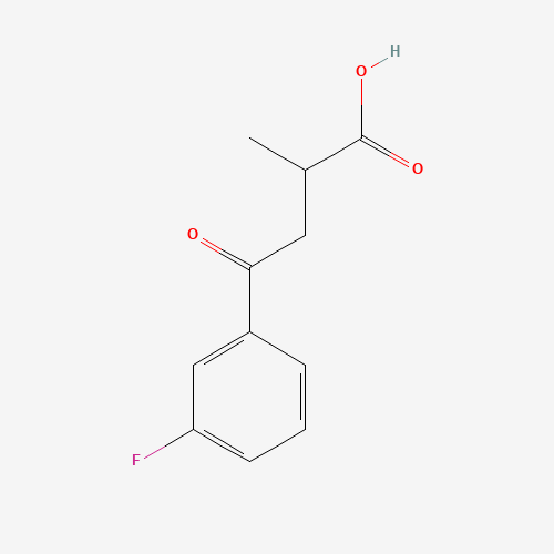 2-METHYL-4-OXO-4-(3'-FLUOROPHENYL)BUTYRIC ACID (CAS: 75380-94-8) - Chemical Structure and Molecular Formula 