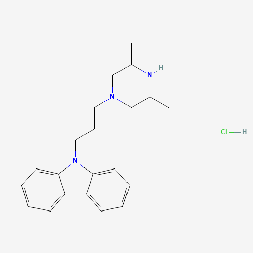 9-[3-(CIS-3,5-DIMETHYL-1-PIPERAZINYL)PROPYL]CARBAZOLE MONOHYDROCHLORIDE (CAS: 75859-05-1) - Chemical Structure and Molecular Formula 