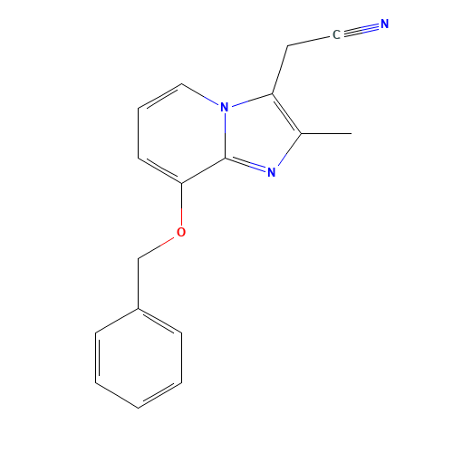 2-METHYL-8-(PHENYLMETHOXY)IMIDAZO[1,2-A]PYRIDINE-3-ACETONITRILE (CAS: 76081-98-6) - Related Chemical Product